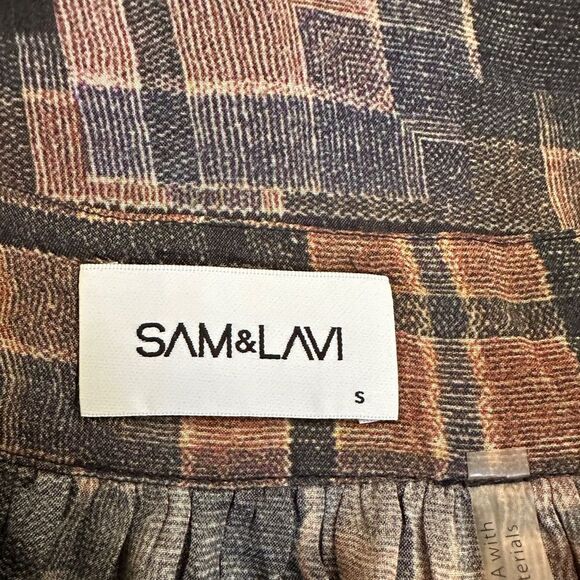 Anthropologie Sam & Lavi Maxi Skirt Patchwork Plaid Print Size S - Picture 5 of 8